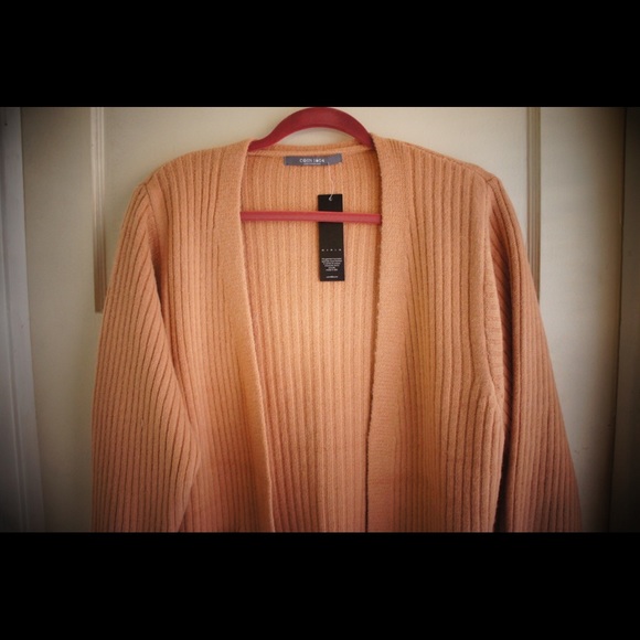Coin 1804 Peachy Blush Rib Knit Long Cardigan - Picture 7 of 8